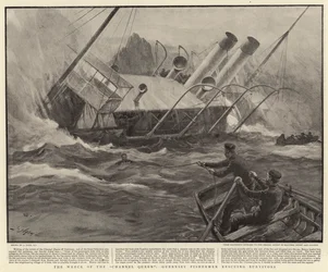 The Wreck of the Channel Queen, Guernsey Fishermen rescuing Survivors